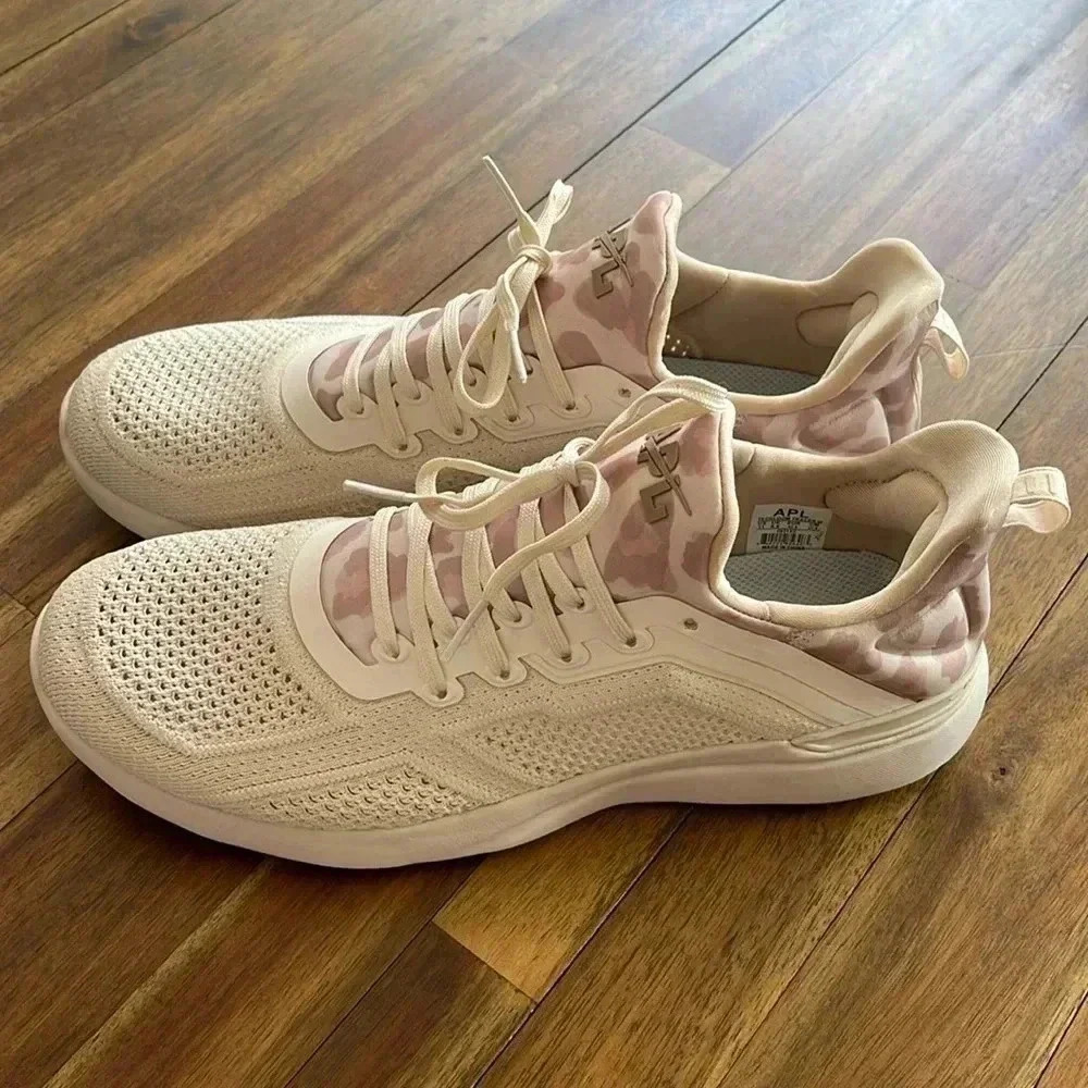 APL techloom tracer light pink animal print running shoe waking shoe comfort